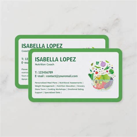 english and spanish business card.